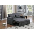 thumbnail image 2 of Lilola Home Lara Modern Linen Convertible Sleeper Loveseat Sofa with 2 Pillows, Dark Gray, 2 of 5