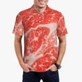 thumbnail image 3 of Balery Beef Steaks Printed Men’s Short Sleeve Polo Shirt, Midweight Men's Shirt,Golf Polo shirts -Large, 3 of 9