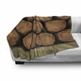 thumbnail image 3 of Wine Soft Flannel Fleece Throw Blanket, Wall of Wooden Barrels Wine Stack Storage Gallon Antique Vintage Container Rustic Design, Cozy Plush for Indoor and Outdoor Use, 60" x 80", Brown, by Ambesonne, 3 of 6