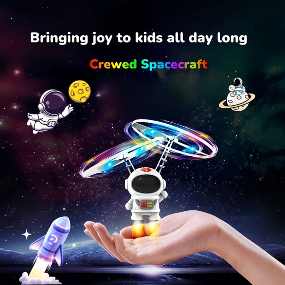 New Astronaut Gesture Sensing Flying Toy, Floating Gesture Sensing Flying Vehicle, Intelligent Sensing, New Astronaut Design Upgrade Flying Helicopter Children's Toy Gift