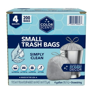 (4 gal) - Strong Small Trash Bags Garbage Bags by Teivio, Bin Liners, for Home Office Kitchen, Clear ( 15.1l)