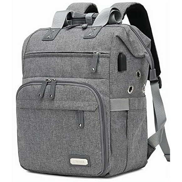 Mochila Organizadora Hilos LTINVECK Bolso Viaje con Puerto Carga USB Gran Capacidad Almacenar Hilos Carrete Proyectos Agujas Tejer y Ganchillos