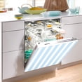 thumbnail image 5 of Dailycode Dishwasher Magnet Cover Magnetic Fridge Door Cover Home Kitchen Decor, Light Blue and White Stripes, 23"x 26", 5 of 6