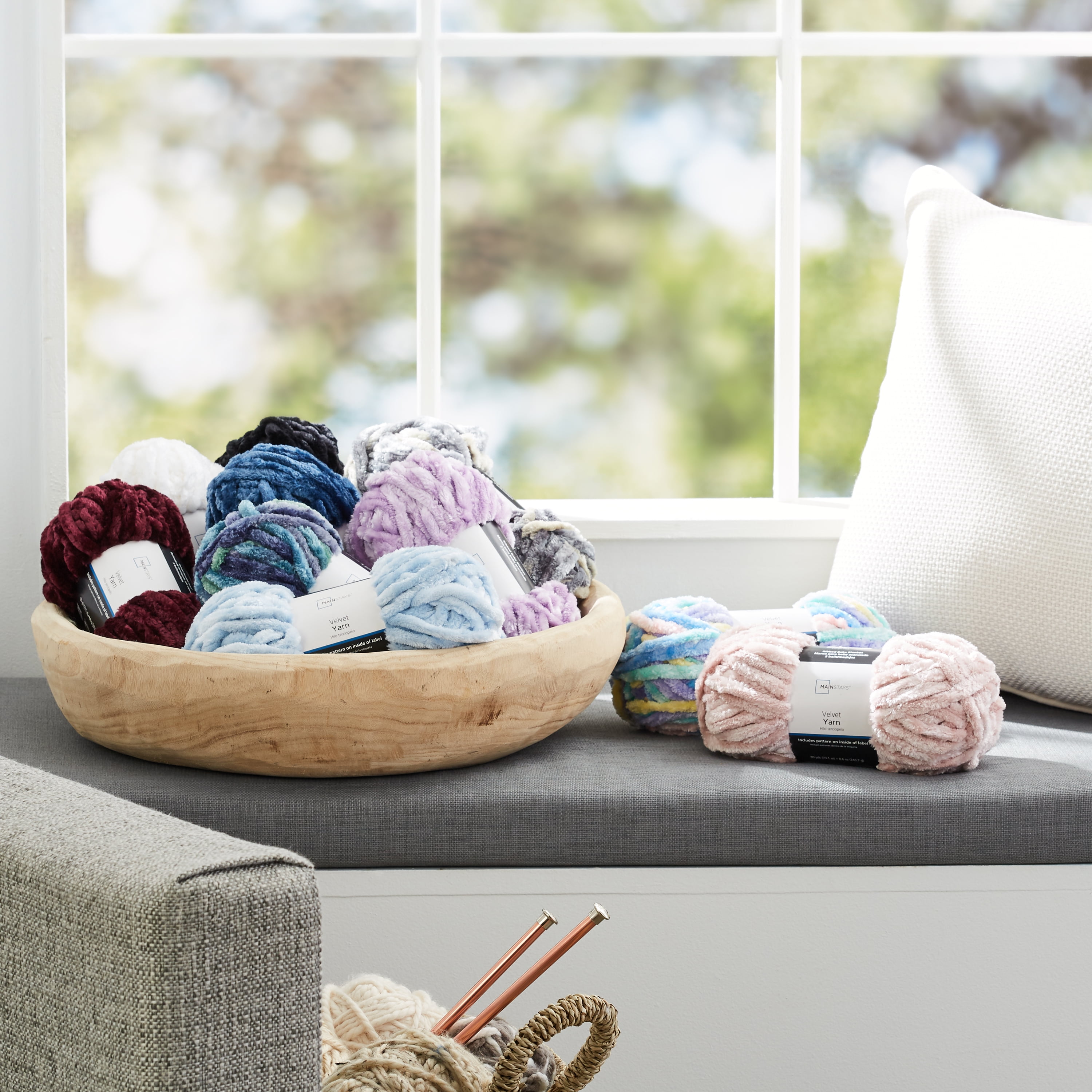 Mainstays 80 yd. Multi Pastel Velvet Yarn, 100% Polyester