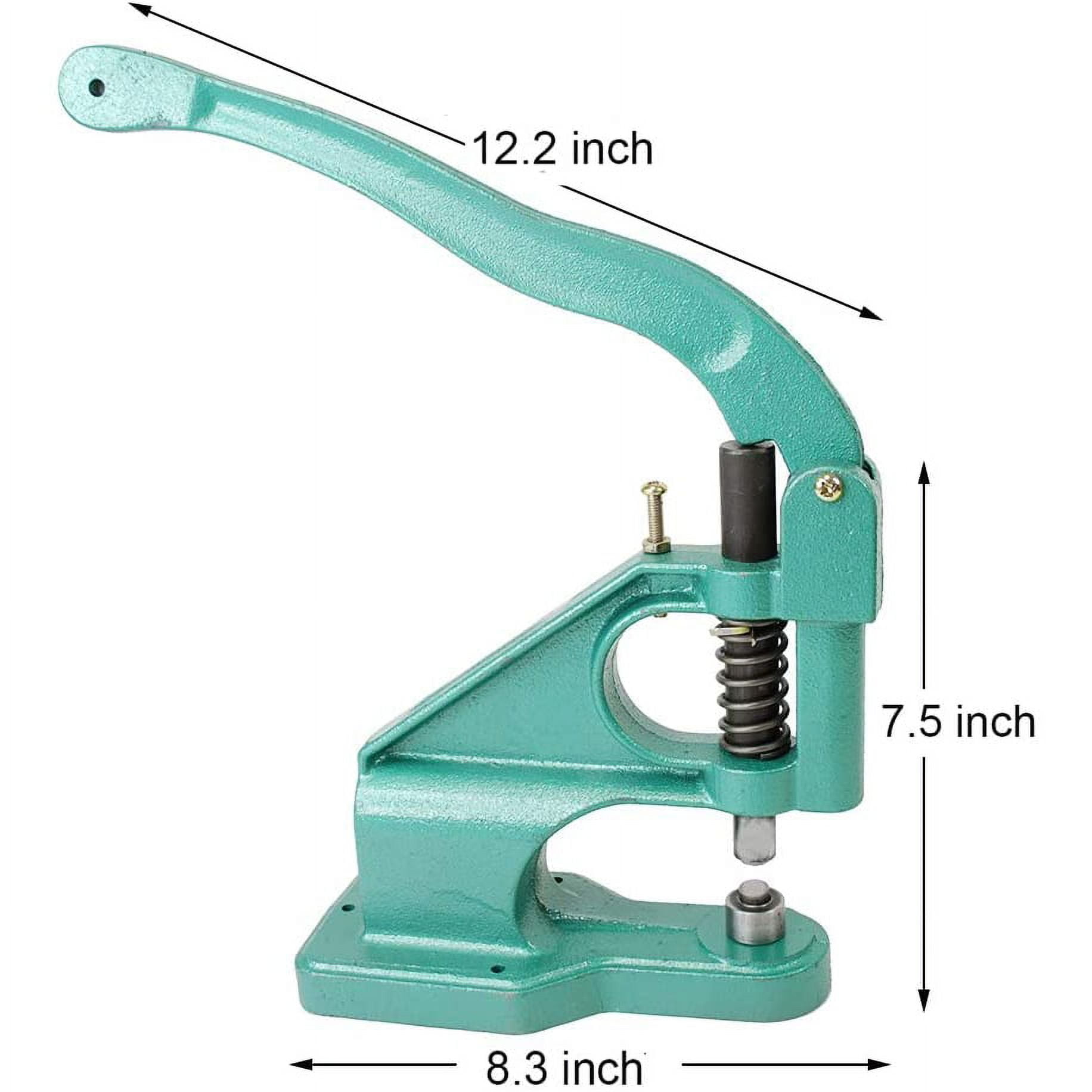Hand Press Grommeting Machine Grommet Press Eyelet Machine Punch Tool Kit 3  Dies 1/4, 3/8, 1/2 Inch with 1500pcs Grommets for Banner Signs Posters