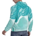 thumbnail image 6 of Rateoe Teal Turquoise 1 Pattern Mens Hoodie, Pullover Hooded Sweatshirt, Kangaroo Pocket Hoodie Ideal for Daily Wear, Travel and Home-XX-Large, 6 of 7