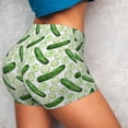 thumbnail image 3 of Picia Green Cucumber1 Printed Workout Shorts for Women Seamless Scrunch Butt Lifting High Waisted Yoga Gym Booty Running Moisture-wicking Short Pants-XX-Large, 3 of 9