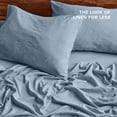 thumbnail image 4 of Bare Home Washed Sheet Set - Premium 1800 Collection - Deep Pocket - 3 Piece - Twin, Dusty Blue, 4 of 8