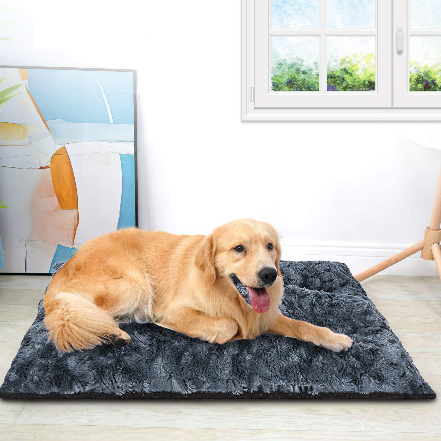 SIWA MARY Dog Bed Crate Pad Ultra Soft Anti Slip Washable Cozy 24/30/36/42 Kennel Pad for Dogs and Cats 