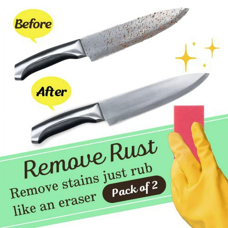  Rust Eraser, Premium Rust Remover for Cast Iron Pans, Knives &  Tools, Hard Anodized Cookware and Other Pots, Remove Rust from Any Metallic  Surface - 2 Pack : Health & Household
