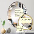 thumbnail image 3 of Designart "Urban Elegance in Neutral Geometrics" Geometric Spiral Round Wall Mirror - Oval Printed Decorative Mirror - Multiple Color Options, 3 of 5