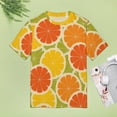 thumbnail image 4 of Citrus Slice Pattern Women's Short Sleeve T-Shirt Crew Neck Casual Summer Trendy Loose Fit Tops, 4 of 6