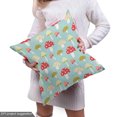 thumbnail image 4 of Ambesonne Mushroom Fabric by the Yard Upholstery, Cartoon Style Polka Dotted, 2 Yards, Pale Teal Coral Cream, 4 of 4