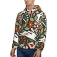 thumbnail image 3 of Bingfone Rabbits On Floral Men'S Drawstring Hoodie Long Sleeve Pocket Sweatshirts-4x-Large, 3 of 9