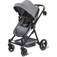 thumbnail image 3 of Historyli Cochecito 2 en 1 reversible con asiento para bebé,capazo plegable con una mano,cómodo cochecito con reclinable y capota extragrande,color gris oscuro, 3 of 7