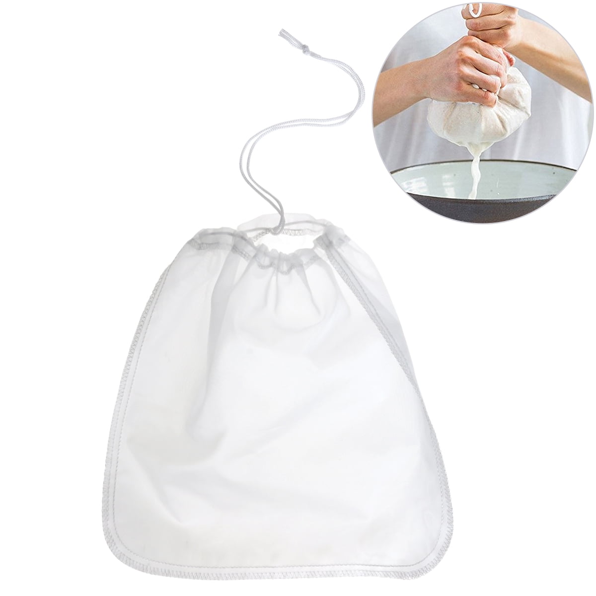 Reusable Cotton Food Filter Mesh Bag Nut Milk Bean Muslin Soup Filter  Supplies