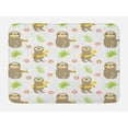 thumbnail image 1 of Sloth Bath Mat, Tropical Image of Cacti and Sloths Drinking Coffee Eating Doughnut Pattern, Plush Bathroom Decor Mat with Non Slip Backing, 29.5" X 17.5", White and Multicolor, by Ambesonne, 1 of 2