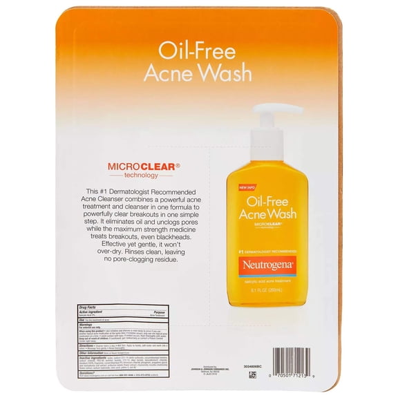 Neutrogena Oil-Free Acne Wash 9.10 oz (Pack of 6)