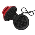 thumbnail image 5 of Aluminum Alloy Waffle Iron, Red, Round Waffle Maker with Non-Stick Surface for Breakfast Sandwich, EU Plug 220V, 5 of 5