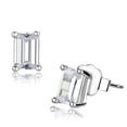 thumbnail image 1 of Women Rhodium Brass Earrings with AAA Grade CZ in Clear, 1 of 1