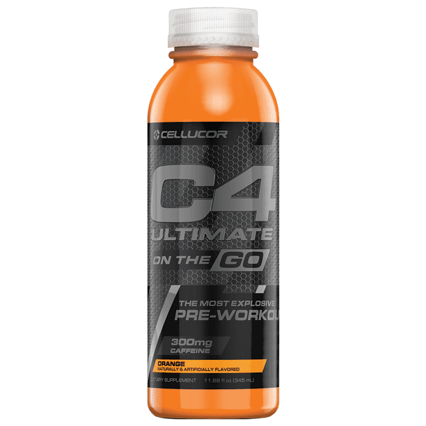 Cellucor C4 Ultimate On The Go Pre Workout Energy Drink, Orange, 11.66