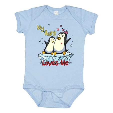 

Inktastic My Aunt Loves Me Penguin Gift Baby Boy or Baby Girl Bodysuit