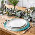 thumbnail image 6 of Round Placemats Ombre White Teal 15 inch Set of 4 Table Mats for Dining Table Gradient Color Turquoise Heat Resistant Non-Slip Kitchen & Home Decorative Place Mat Set, 6 of 8