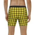 thumbnail image 2 of Men's Boxer Briefs, Yellow Checkered Plaid Soft and Breathable Mens Underwear Boxer Briefs With Widen Waist, 2 of 5