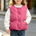 thumbnail image 2 of THDHVS Toddler Vest,Girls Solid Stand Collar Quilted Puffer Vest with Pockets Sleeveless Winter Casual Outerwear,Jackets for Girls Hot Pink 4-5 Years, 2 of 9