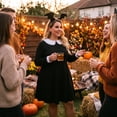 thumbnail image 3 of Agnes Orinda Women's Plus Size Halloween Outfits Dress Peter Pan Collar Long Sleeve Fall Winter Midi A-line Dress 2X Black, 3 of 9