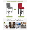 thumbnail image 3 of Pure Red Bar Stool Covers Set of 4, Simple Solid Color Stretch Washable Bar Chair Covers with Backs, Removable Pub Counter Height Chair Cover for Kitchen Dining Room Cafe, 3 of 7