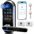 thumbnail image 1 of Cerradura inteligente con teclado de entrada sin llave: cerradura de puerta digital con código de acceso, manija de puerta electrónica, perilla de puerta biométrica para puerta de entrada, puerta de d, 1 of 5