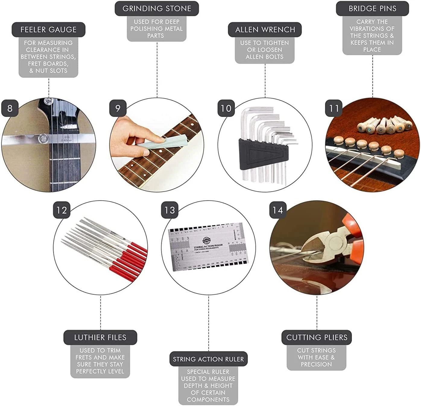 72-Piece Professional Guitar Repair Tool Kit with Case - All-in-One Maintenance Set for Acoustic Electric Guitar, Bass, Ukulele, Banjo