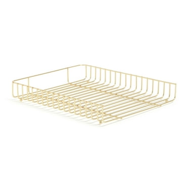 U Brands Bent Wire Paper Tray, 12.62 x 10.39 x 1.97 in., Gold
