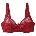 thumbnail image 2 of Black and Friday Deals 2024 Aloohaidyvio Women's French Double Support Lace Wirefree Bra,Push Up Minimizer Bras for Women Plus Size, 2 of 6