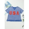 thumbnail image 4 of USA Patch Mineral Wash Notch V Neck Vintage Graphic T Shirt, 4 of 8