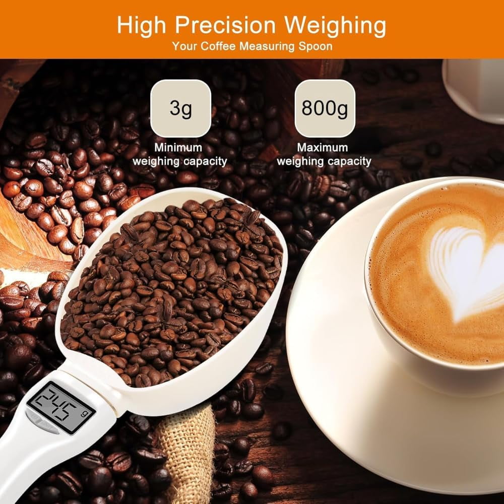 Electronic Digital Measuring Spoon Scale - LCD Display with Conversion, Adjustable Measuring Spoon for Cooking, Baking, Coffee and Pet Food, Portable Detachable Kitchen Gadget for Home (small)