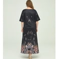 thumbnail image 2 of Plus Size Womens Floral Print Short Sleeve V Neck Loose Fit Maxi Dress for Casual Occasions - Soft Fabric, Relaxed Fit, Perfect for Summer - Elegant and Comfortable, 2 of 5