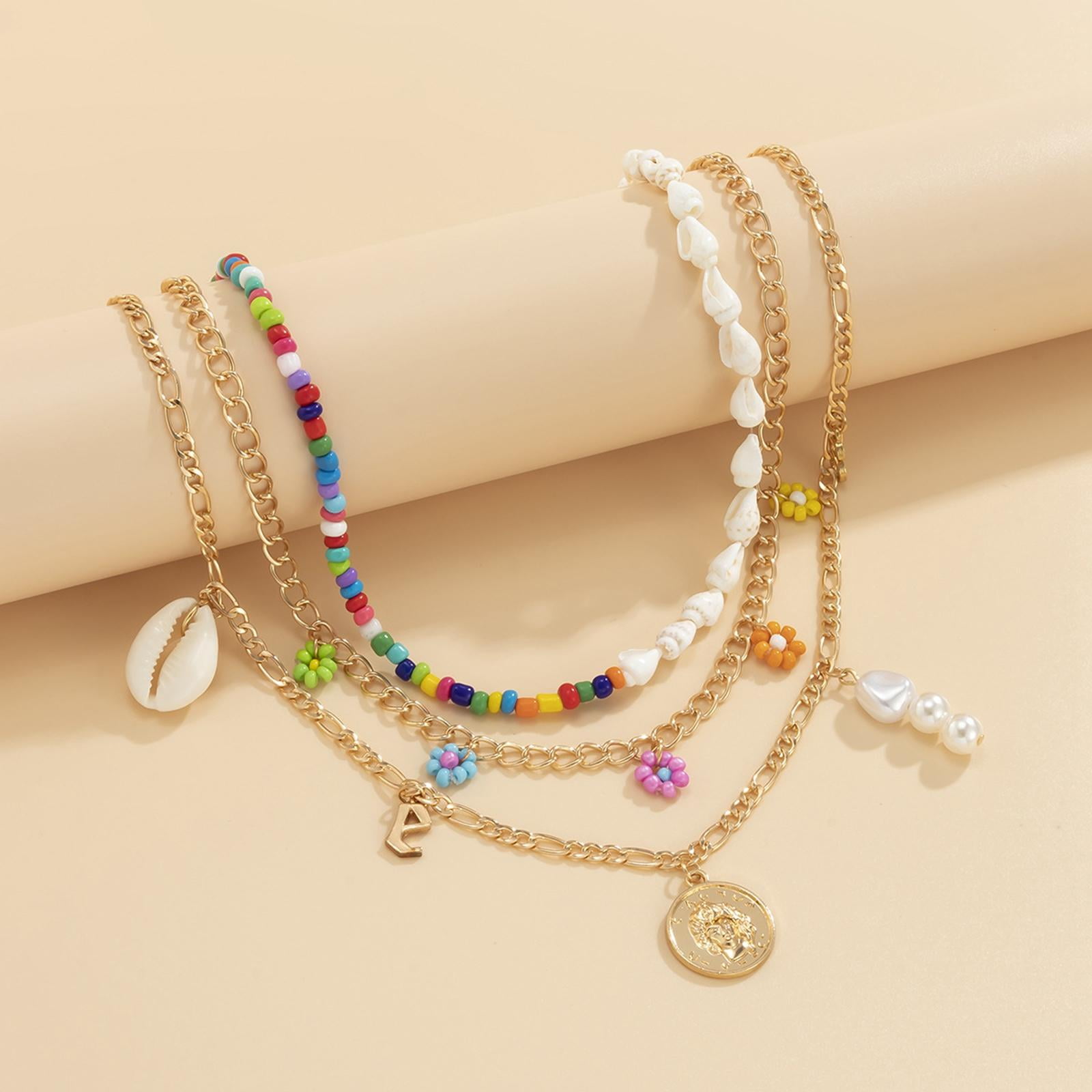 Gold Layering Necklaces Simple Minimal Layered Necklace Set Boho Jwewlry  women fashion beach jewelry layering - AliExpress