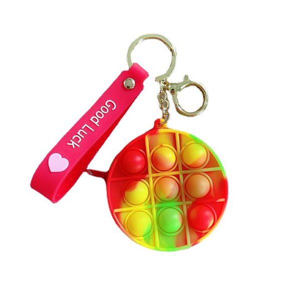 Push Bubble Round Coin Purse Silicona Descompresión Juguete Llavero De Dibujos Animados Bolsa De Almacenamiento Para Adultos Y Niños Methold AP007468-05