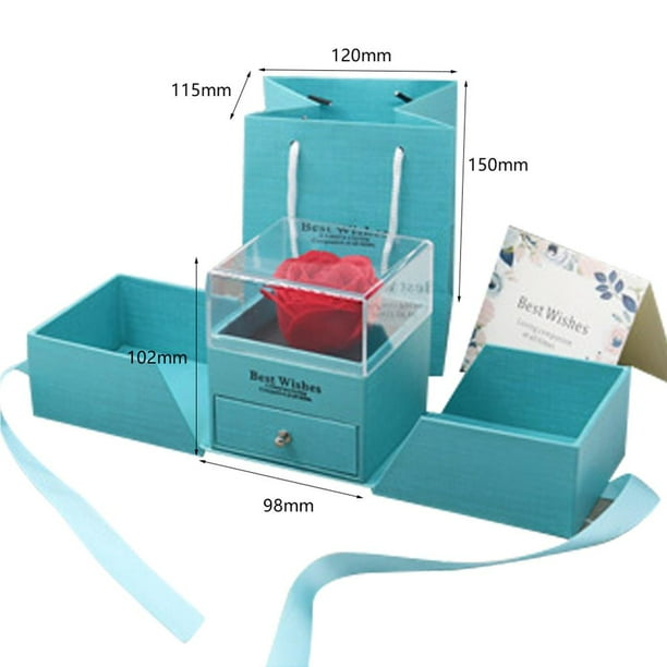 Toystoory Caja de regalo de rosa, joyero, regalo de flor de rosa artificial, flor artificial, cumpleaños, regalo de novia de la madre Almacenamiento y organización del hogar Toystoory HA022548-00