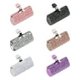 thumbnail image 4 of karymi Stylish Rhinestone Inlaid Shiny Resin Portable Charger 5000mAh Mini Lipstick Shape Power Bank with Built in Cable Fast Charging Gift for Women Travel Home Decor, 4 of 5