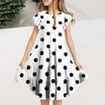 thumbnail image 2 of TGSLY Girls Polka Dot Printed Dress Cute Summer Tween Boho Flutter Sleeve Tiered A Line Beach Sundress Loose Flowy Dresses with Pockets White 12-13 Years, 2 of 7