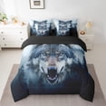 thumbnail image 2 of Feelyou 3D Wolf Animal Bedding Comforter Set 7pcs for Boy, Jungle Tree Botanical King Bedding Sets, Rustic Farmhouse Theme Reversible Bed Sheets, Super Cozy Room Decor, 2 of 8