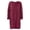 Hot Pink BX, variant on Women Casual Long Sleeve Midi Dress Women Fleece Long Sleeve Crew Neck Dress Midi Length Loose Dress Summer Dress