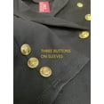 thumbnail image 5 of Womens Double Breasted Gold Button Front Blazer (Black,2X), 5 of 6