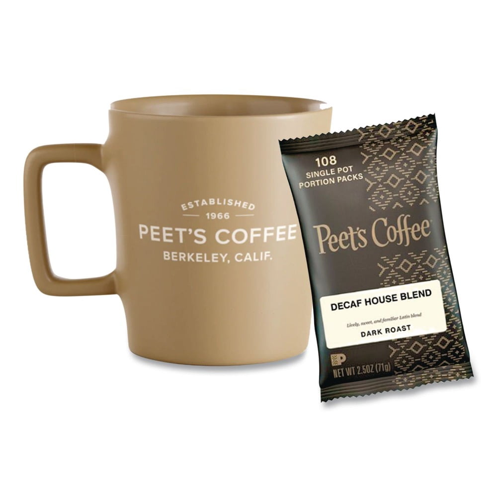 Peet's Coffee & Tea Coffee Portion Packs, House Blend, Decaf, 2.5 oz, 18/Box