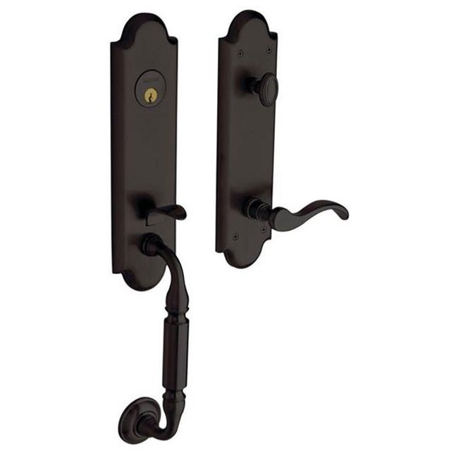 Baldwin 85350102RFD Right Hand Manchester Full Dummy Set Handleset With Wave Interior Lever, Oil Rubbed Bronze