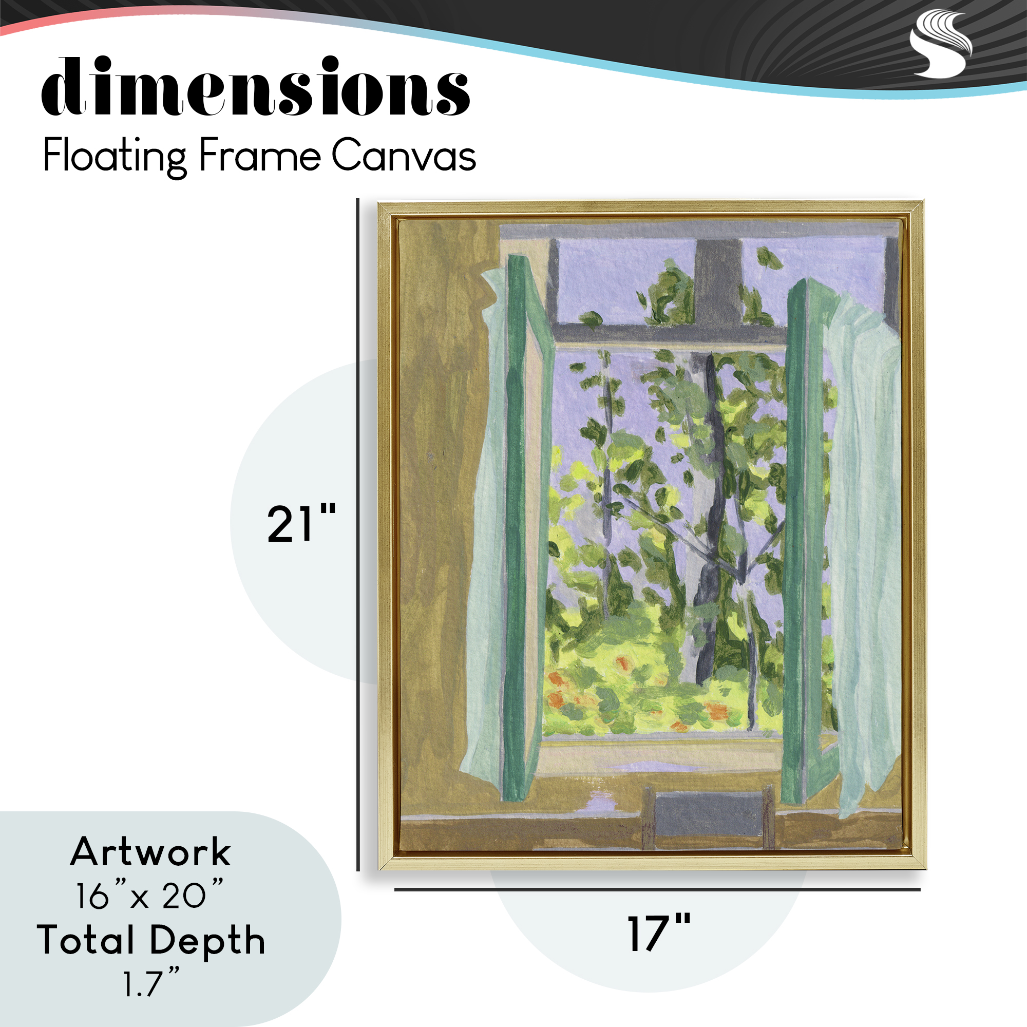 A Seat For Spring Gold Framed Floater Canvas Wall Art, design by Melissa Wang