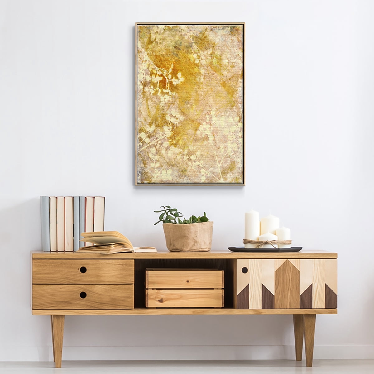 Rise and Shine Framed Premium Gallery Wrapped Canvas - Ready to Hang - 25 x 37 - Natural Wood Floating Frame